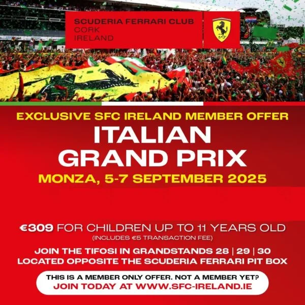 Italian Grand Prix 2025 - Tifosi SFC Stand - Child 3 Day Ticket